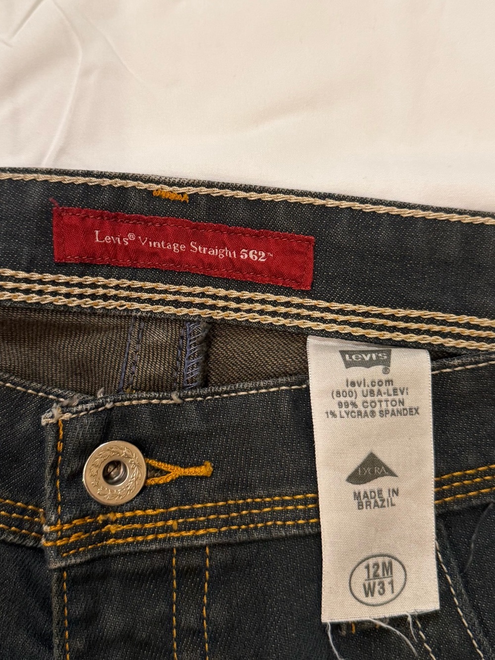 Levi’s Vintage Straight 562 Jeans Women’s Dark Wash Stretch Denim Sz 12 / W31